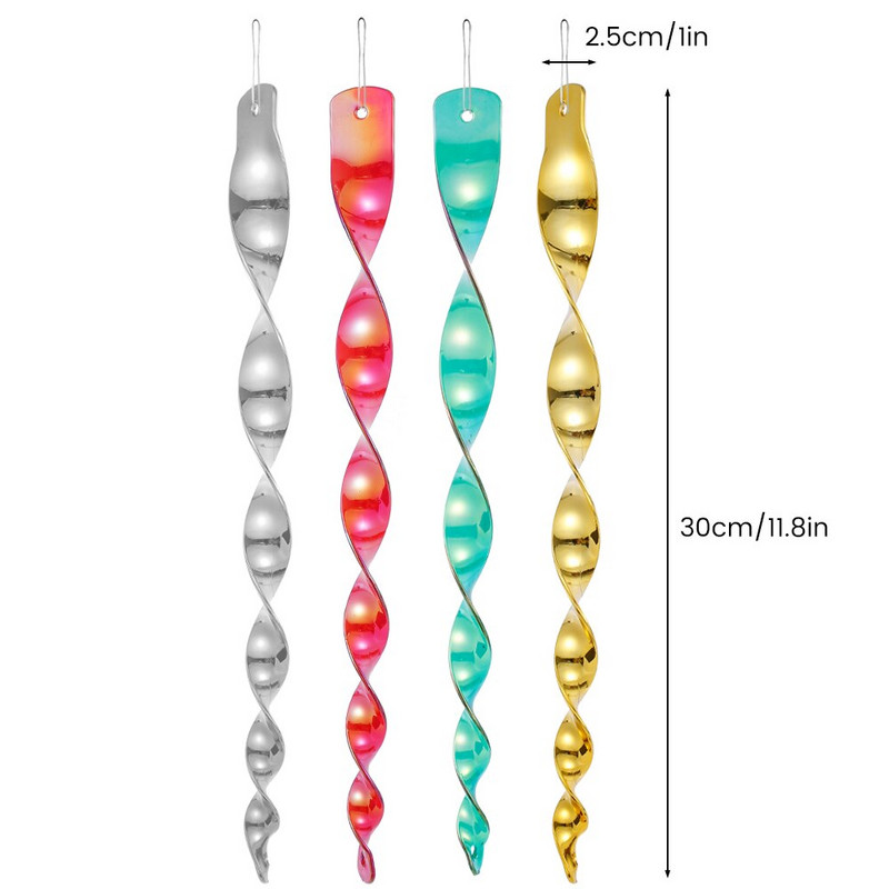 10 vnt / rinkinys Paukščius atbaidanti strypo lauko besisukantis atspindintis paukščių atbaidymo prietaisas, vėjo spiralinis paukščių baidymo strypas, pakabinamas ornamentas 30 cm