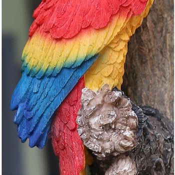 Градински орнамент 11\'\' фигурки от смола на папагали тукан хамелеон прегръдки за дърво за декорация на дървета декорация на птици градински висящи орнаменти