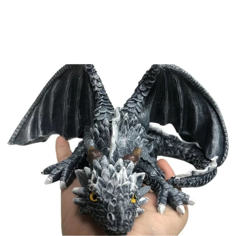 1 ks Vonkajšia záhradná veľká drepujúca socha draka - socha strážcu draka Záhradná socha draka Socha dekorácia gotický drak