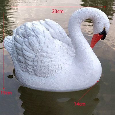 Lauko modeliavimas plūduriuojantis vandens gulbės dervos skulptūra lauko sodas baseinas figūrėlės dekoravimas parkas veja tvenkinys papuošalai amatai