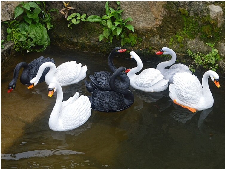 Lauko modeliavimas plūduriuojantis vandens gulbės dervos skulptūra lauko sodas baseinas figūrėlės dekoravimas parkas veja tvenkinys papuošalai amatai