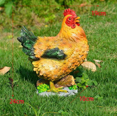 Pastoracinė imitacija Gaidžio vištos dervos papuošalai Lauko sodas Balkonas Priedai Amatai Parkas Kiemas Veja Skulptūra Dekoras