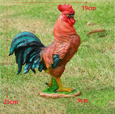 Pastoracinė imitacija Gaidžio vištos dervos papuošalai Lauko sodas Balkonas Priedai Amatai Parkas Kiemas Veja Skulptūra Dekoras