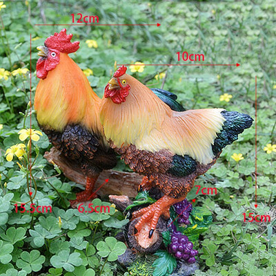 Pastoracinė imitacija Gaidžio vištos dervos papuošalai Lauko sodas Balkonas Priedai Amatai Parkas Kiemas Veja Skulptūra Dekoras