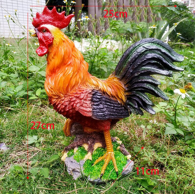 Pastoracinė imitacija Gaidžio vištos dervos papuošalai Lauko sodas Balkonas Priedai Amatai Parkas Kiemas Veja Skulptūra Dekoras