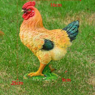 Pastoracinė imitacija Gaidžio vištos dervos papuošalai Lauko sodas Balkonas Priedai Amatai Parkas Kiemas Veja Skulptūra Dekoras