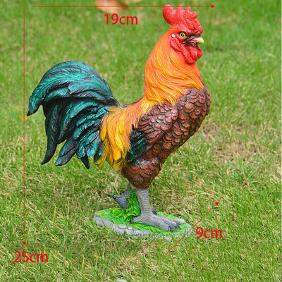 Pastoracinė imitacija Gaidžio vištos dervos papuošalai Lauko sodas Balkonas Priedai Amatai Parkas Kiemas Veja Skulptūra Dekoras