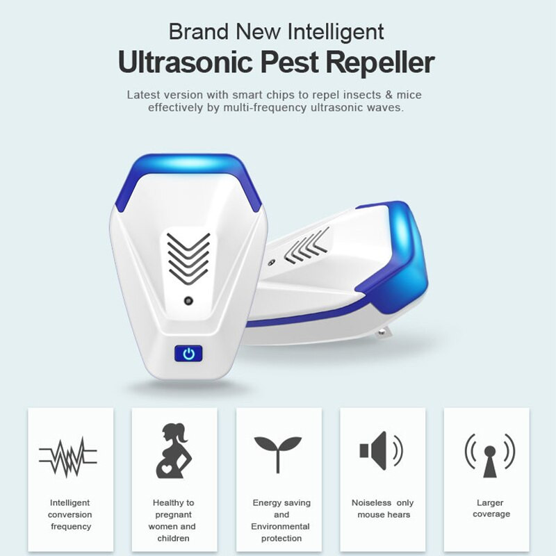 Ultragarsinis elektroninis kenkėjų kontrolės įrankis Graužikų žiurkėms, pelėms, pelėms, pelėms, atbaidantis nuo uodų, pelėms, namų kenkėjams graužikams