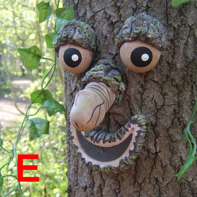 Öreg ember fa hugger fa arc kültéri vicces öreg fa szobor udvar művészet kert peeker érdekes kert dekoráció