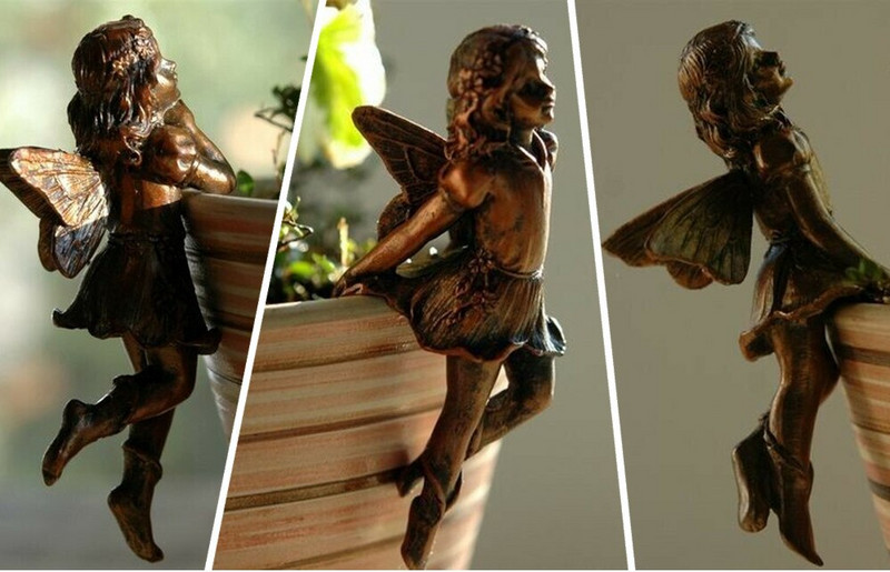 Miniatiūrinės fėjos figūrėlės Pasakų sodo vazonėlis Fėjos puošmena gėlių vazonas Angelas Priedai Fėjų papuošalai lauko dekoravimui