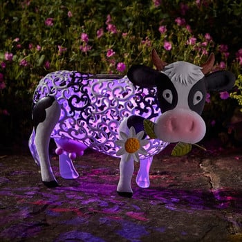 LED слънчева светлина Daisy Cow Craft Водоустойчиви външни градински колове за морава Лампи Украшение за домашен двор Декорация Творческо изкуство Подарък