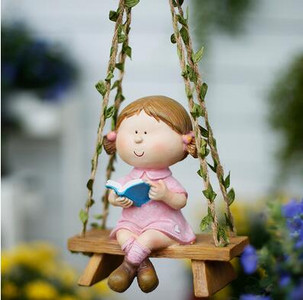 Amerikietiškos sodo sūpynės lėlės dervos priedai Namų kiemo kiemo statulėlės Amatai Balkono išplanavimas Viršutinio aukšto Papuošalai Dekoracija