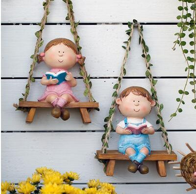 Amerikietiškos sodo sūpynės lėlės dervos priedai Namų kiemo kiemo statulėlės Amatai Balkono išplanavimas Viršutinio aukšto Papuošalai Dekoracija