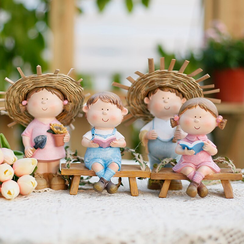 Amerikietiškos sodo sūpynės lėlės dervos priedai Namų kiemo kiemo statulėlės Amatai Balkono išplanavimas Viršutinio aukšto Papuošalai Dekoracija