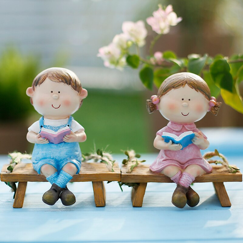 Amerikietiškos sodo sūpynės lėlės dervos priedai Namų kiemo kiemo statulėlės Amatai Balkono išplanavimas Viršutinio aukšto Papuošalai Dekoracija