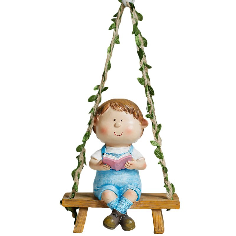 Amerikietiškos sodo sūpynės lėlės dervos priedai Namų kiemo kiemo statulėlės Amatai Balkono išplanavimas Viršutinio aukšto Papuošalai Dekoracija