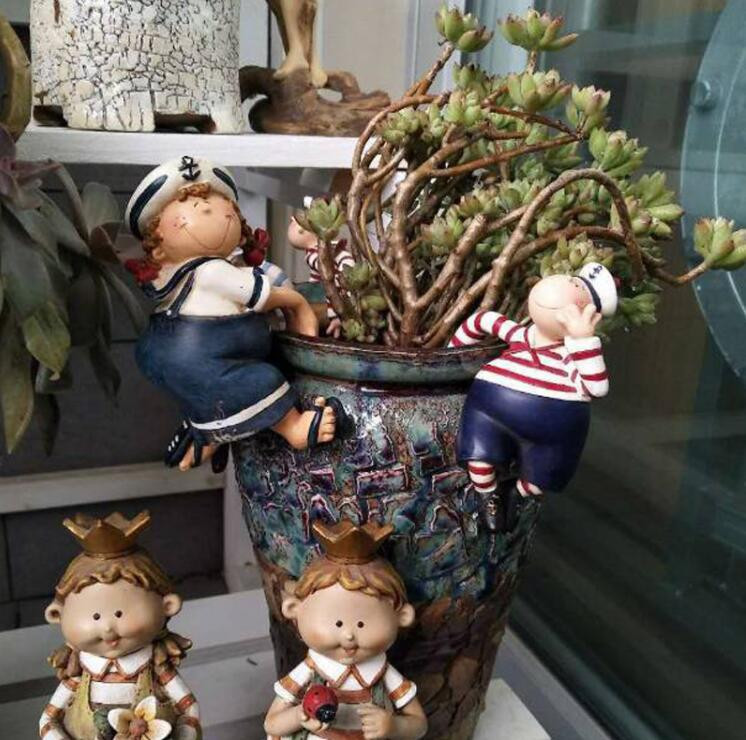 Šiaurės jūreivis piratas vazonas Laipiojimo derva Skulptūra Lauko sodas Papuošalai Dekoravimas Kraštovaizdis Balkonas Figūrėlės Amatai