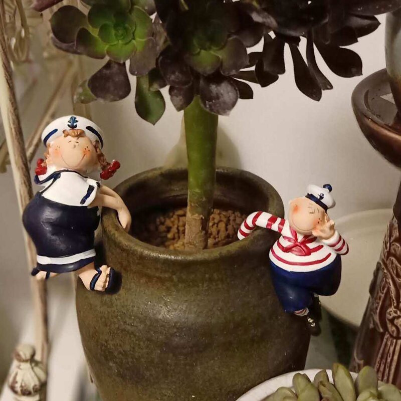 Šiaurės jūreivis piratas vazonas Laipiojimo derva Skulptūra Lauko sodas Papuošalai Dekoravimas Kraštovaizdis Balkonas Figūrėlės Amatai