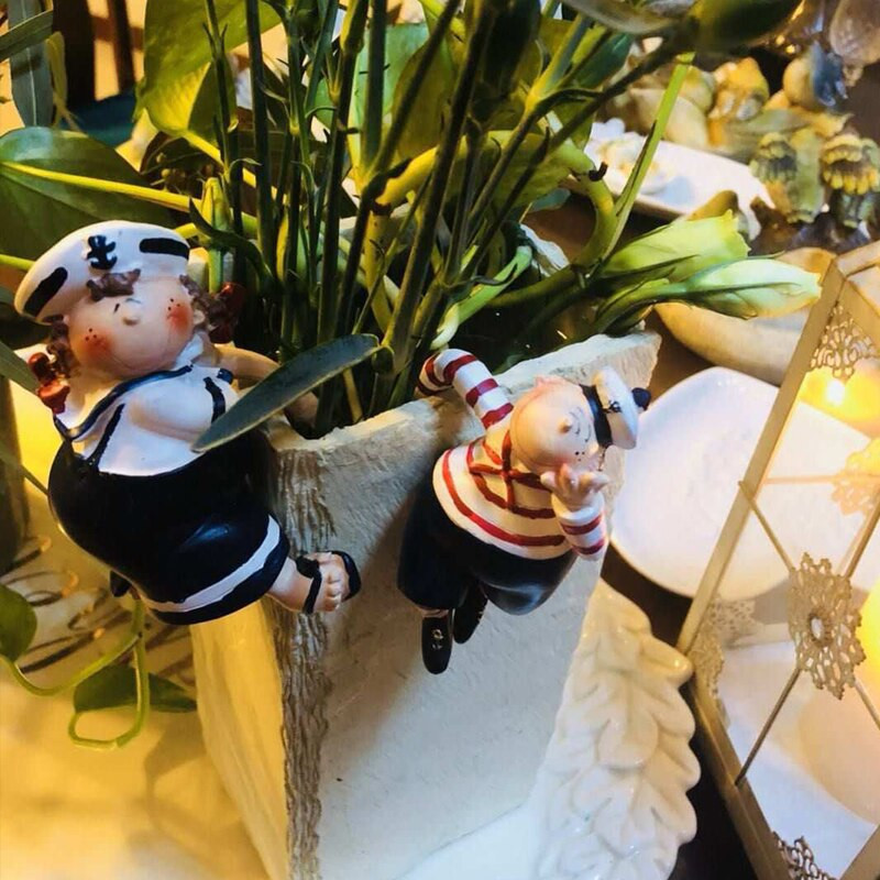 Šiaurės jūreivis piratas vazonas Laipiojimo derva Skulptūra Lauko sodas Papuošalai Dekoravimas Kraštovaizdis Balkonas Figūrėlės Amatai