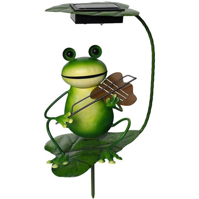 Solar Garden Plug-in Light, Literary Frog Iron Art Light pavasario stiliaus lemputė kiemo terasai ir sodo dekoravimui
