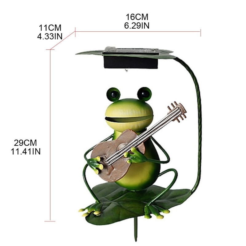 Solar Garden Plug-in Light, Literary Frog Iron Art Light pavasario stiliaus lemputė kiemo terasai ir sodo dekoravimui