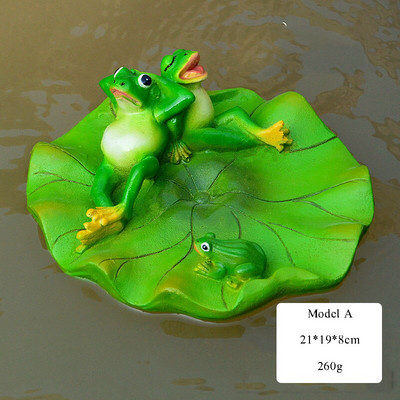 Živicová plávajúca bambusová plť, žaba, socha, kačica, socha, vonkajšia záhradná jazierka, dekoratívna domáca akvárium, záhradná dekorácia, stolová ozdoba