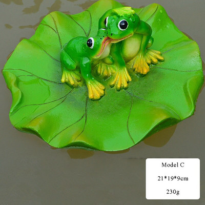 Živicová plávajúca bambusová plť, žaba, socha, kačica, socha, vonkajšia záhradná jazierka, dekoratívna domáca akvárium, záhradná dekorácia, stolová ozdoba