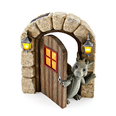 HOT Read Book Statuie Dragon Micul Dinozaur Grădină Artă Artizanat Rășină Figurine Sculptură Dormitor Masă Verandă Birou Decor Home Decor