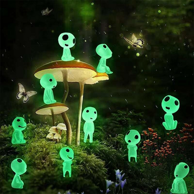 5/10 db Világító Tree Elves Spirit Mikro Táj figura Dísz kültéri Izzó miniatűr Kerti Szobor cserepes dekoráció
