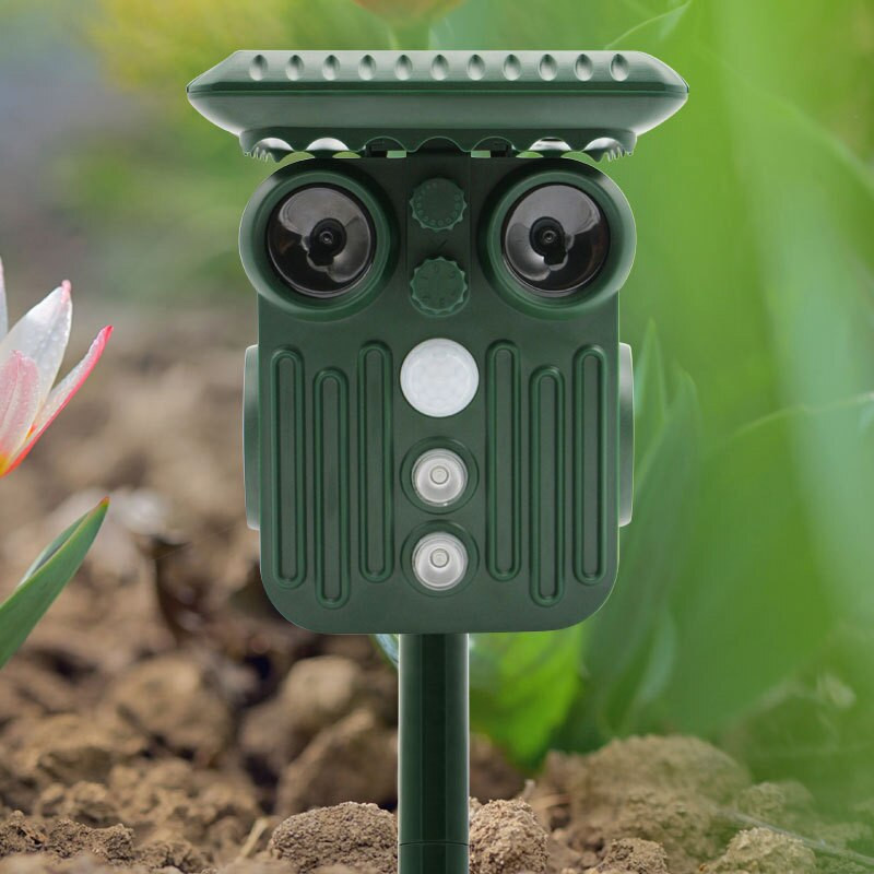 Gyvūnų vabzdžių repelentas saulės įkraunamas ultragarsinis judesio jutiklis, daugiafunkcinis lapės paukščių repelentas, skirtas sodo kenkėjų kontrolei