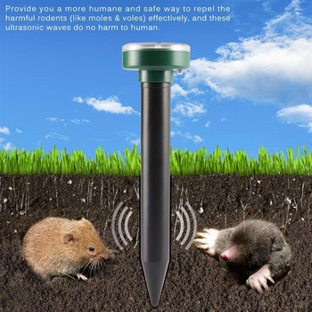 1PCS Solar Powered Ultrasonic Mouse Mole Pest Rodent Repellent Yard LED Light Repeller Outdoor Lamp Yard Garden