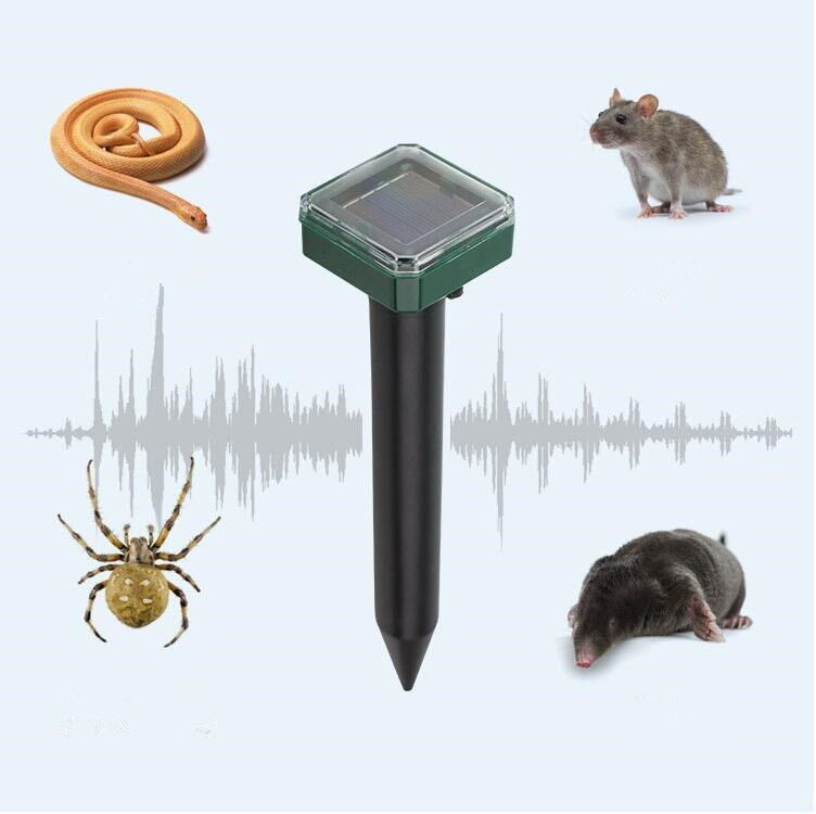 1 vnt saulės energija varomas ultragarsinis pelės kurmis kenkėjų graužikų atbaidantis kiemas LED šviesos atbaidiklis lauko lempų kiemo sodas