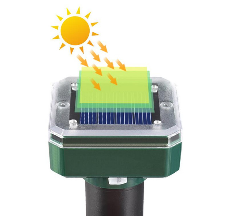 1 vnt saulės energija varomas ultragarsinis pelės kurmis kenkėjų graužikų atbaidantis kiemas LED šviesos atbaidiklis lauko lempų kiemo sodas