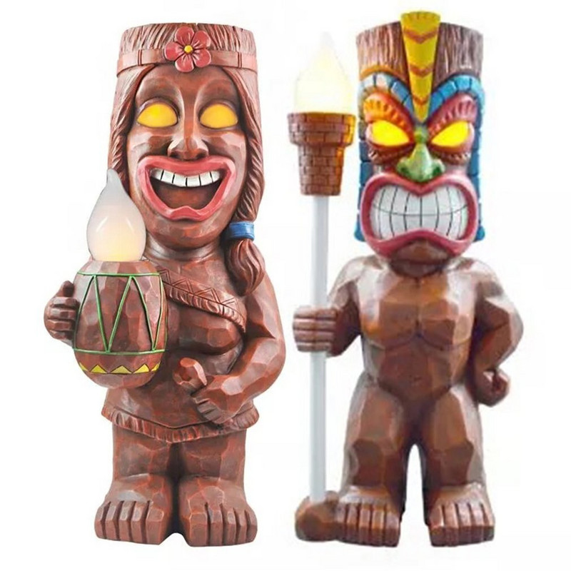 Záhradná dekorácia nahnevaného totemu, vonkajšia smajlíková totema, solárna živicová dekorácia, halloweenská dekorácia.