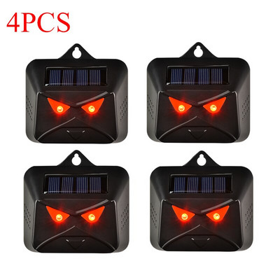 4 vnt. saulės energija varomas gyvūnų atbaidiklis nakties gyvūnų atbaidymo įtaisai su ryškia strobe LED lempute, nakties apsaugos gyvūnų repelentu