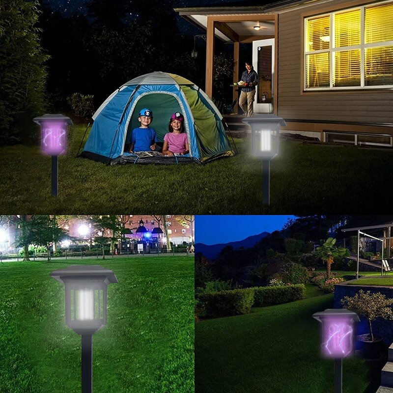 Solárna lampa na zabíjanie komárov, záhradná lampa na zabíjanie hmyzu, LED solárne svetlo, vonkajšia záhrada, repelent proti komárom, škodcom, hmyzu