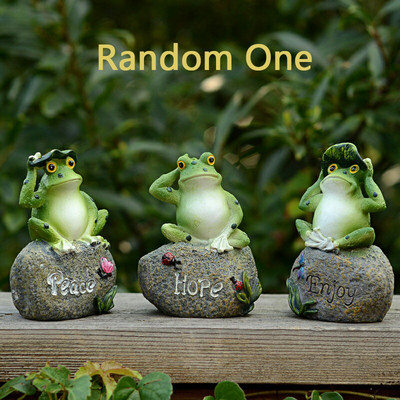 1vnt Kaimo varlės Sodo statulos Varlės sėdi ant akmens skulptūros Sodo kiemas Derva Varlės Kraštovaizdžio kūrimas Akmens papuošalai Dekoracija