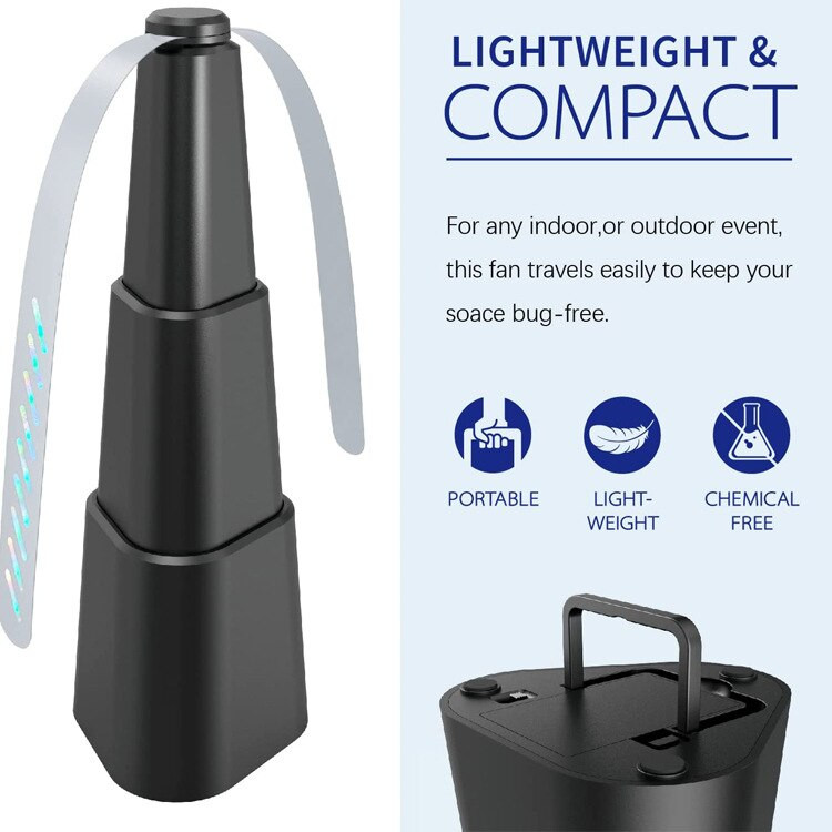 2 vnt musių uodus atbaidantis ventiliatorius, pakabinamas USB įkrovimas Daugiafunkcis elektroninis kenkėjų kontrolės ventiliatoriaus mentės stalo ventiliatorius