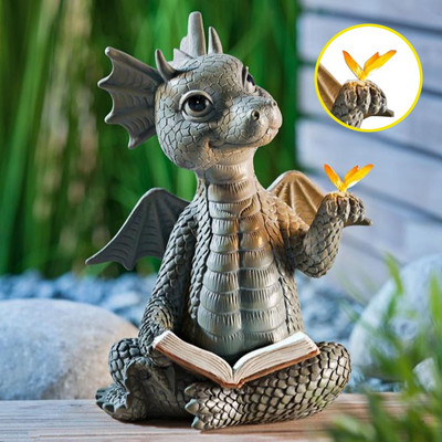 Sculptură dragon Statuie dinozaur din rășină decor de grădină copac Hugger opere de artă din rășină ornament Home Decor de perete Statuie de grădină de Crăciun