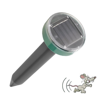 1db Napenergiával működő ultrahangos Sonic egér vakond kártevő rágcsálóriasztó udvar LED fényriasztó kültéri lámpa udvar kert