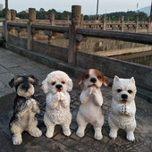 Lauke Mielas šuniukas Šuo Katė Sava statula Papuošalai Sodas Balkonas Veja Skulptūra Amatai Vila Kiemo parko statulėlės dekoravimas