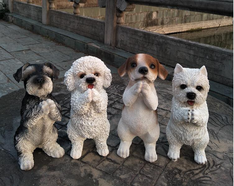 Lauke Mielas šuniukas Šuo Katė Sava statula Papuošalai Sodas Balkonas Veja Skulptūra Amatai Vila Kiemo parko statulėlės dekoravimas