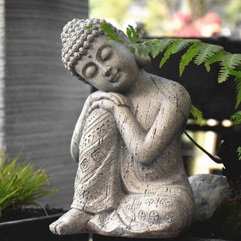 Китайски дзен статуя на спящия Буда Орнаменти от смола Градина Открит балкон Фигурки Декорация Двор Вила Скулптура Занаяти