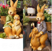 Lauko mielas gyvūnų dervos triušio gėlių vazonų priedai Kiemo vila Skulptūra Amatai Fengšui sodas Vejos papuošalai Dekoras