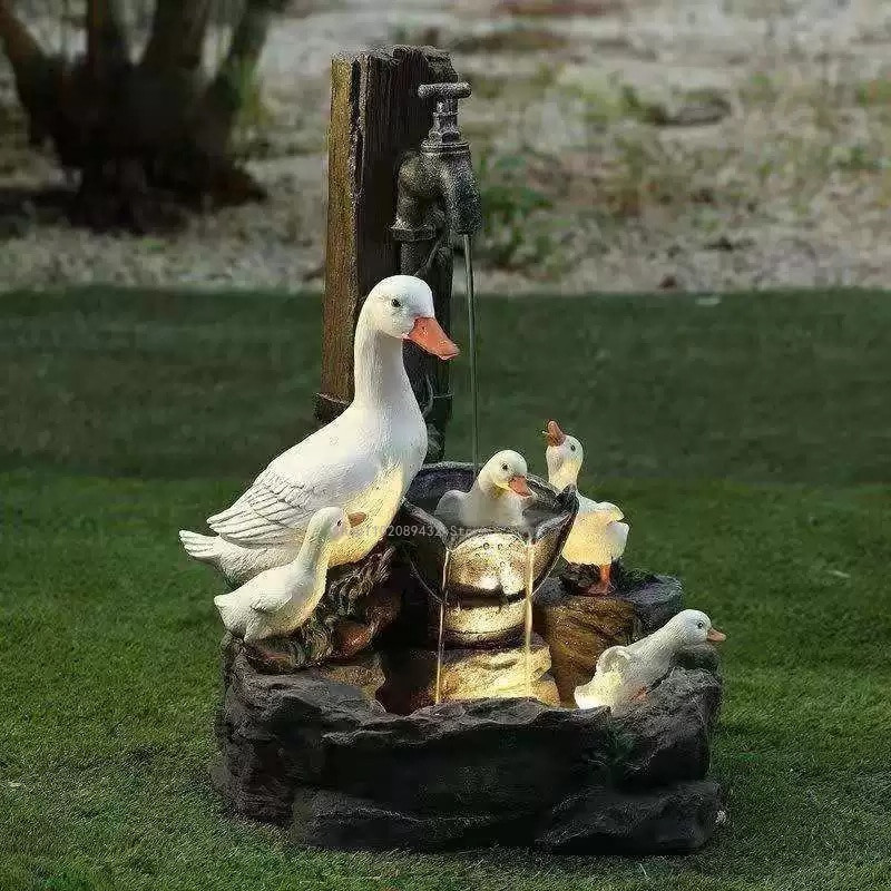 Saulės energija Ančiukas Voverė Gyvūnas Fontanas Sodo derva Lauko apdaila Sodo dekoras Imitacija Dekoravimo Kiemo kraštovaizdis