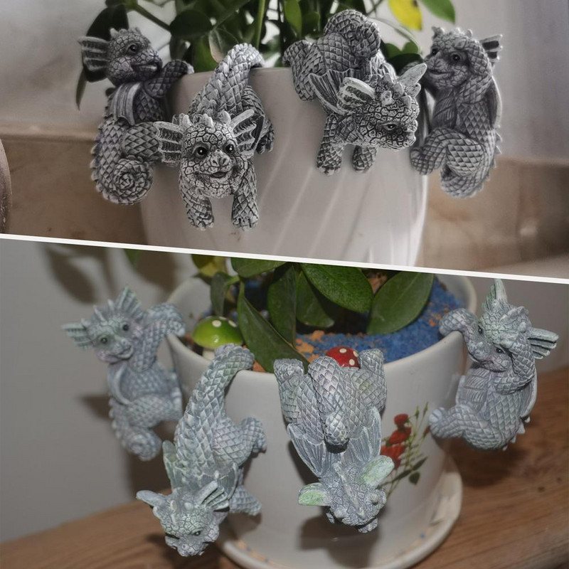 4 ks socha draka zo živice, krásny kvetináč, bonsai, závesná ozdoba, domáce zbieranie, remeslá, vonkajšia dekorácia