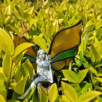 Vitralii Aripi Zână Spiriduș Înger Ornament Ornament Curtea Grădină Cameră Acasă Cadouri Pentru Iubitor