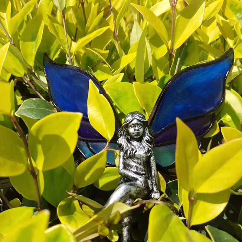 Vitralii Aripi Zână Spiriduș Înger Ornament Ornament Curtea Grădină Cameră Acasă Cadouri Pentru Iubitor