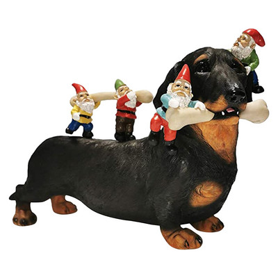 Karštas išpardavimas nykštukinio takso šuns statulėlė kiemo meno dervos statulėlė Namų puošmena, skirta sodo lauko laivams