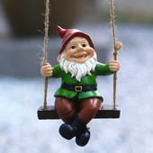 Hojdačka Trpaslík Živicový Status Ornament Gnome Závesná záhradná dekorácia Vonkajšia nástenná dekorácia pre záhradný stromček